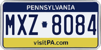 PA license plate MXZ8084