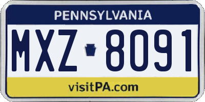 PA license plate MXZ8091