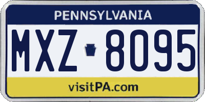 PA license plate MXZ8095