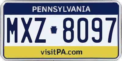 PA license plate MXZ8097