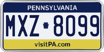 PA license plate MXZ8099