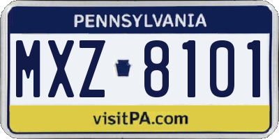 PA license plate MXZ8101