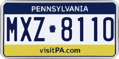 PA license plate MXZ8110