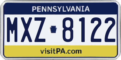 PA license plate MXZ8122