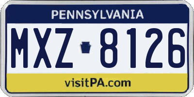 PA license plate MXZ8126