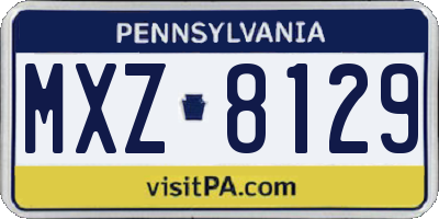 PA license plate MXZ8129