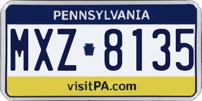 PA license plate MXZ8135