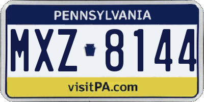 PA license plate MXZ8144