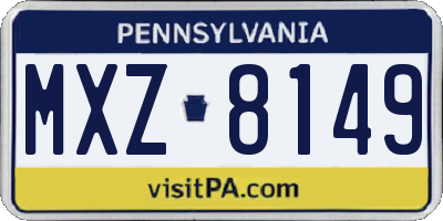 PA license plate MXZ8149