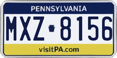 PA license plate MXZ8156