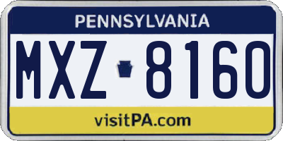 PA license plate MXZ8160