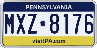 PA license plate MXZ8176
