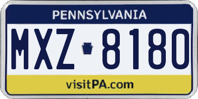 PA license plate MXZ8180