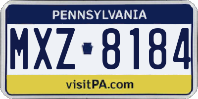 PA license plate MXZ8184