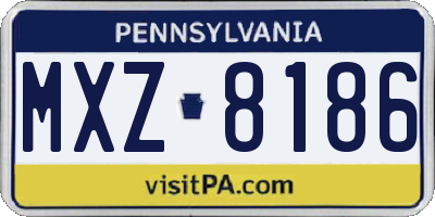 PA license plate MXZ8186