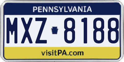 PA license plate MXZ8188