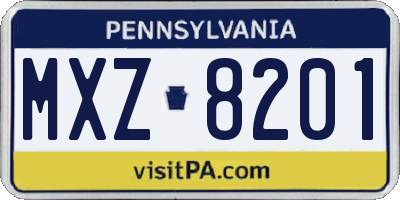 PA license plate MXZ8201
