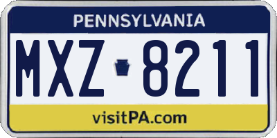 PA license plate MXZ8211