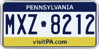 PA license plate MXZ8212