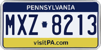 PA license plate MXZ8213