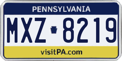 PA license plate MXZ8219