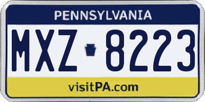 PA license plate MXZ8223
