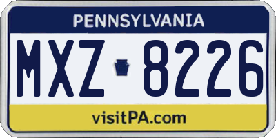 PA license plate MXZ8226