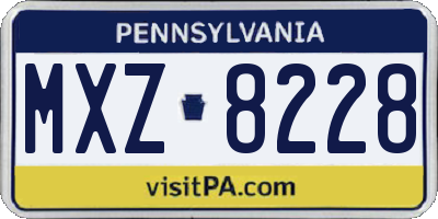 PA license plate MXZ8228