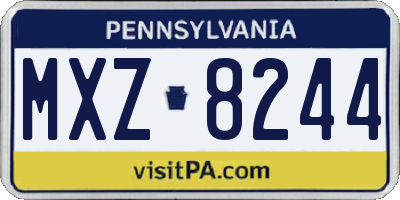PA license plate MXZ8244