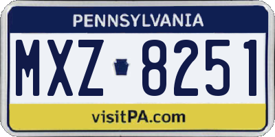 PA license plate MXZ8251