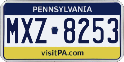 PA license plate MXZ8253