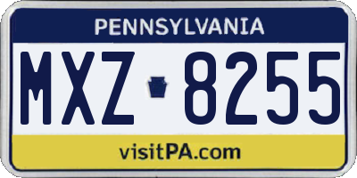 PA license plate MXZ8255