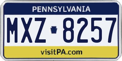 PA license plate MXZ8257