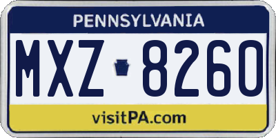 PA license plate MXZ8260
