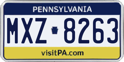 PA license plate MXZ8263