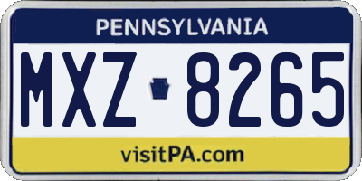 PA license plate MXZ8265