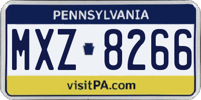 PA license plate MXZ8266