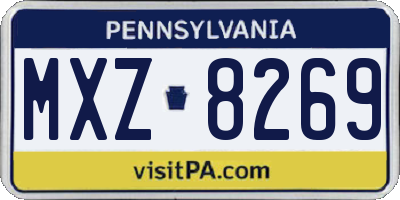 PA license plate MXZ8269