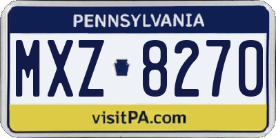 PA license plate MXZ8270