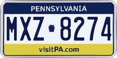 PA license plate MXZ8274