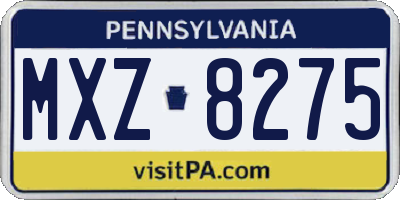 PA license plate MXZ8275