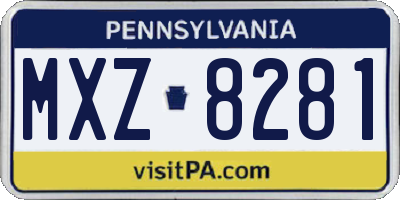PA license plate MXZ8281