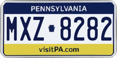 PA license plate MXZ8282