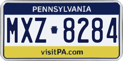 PA license plate MXZ8284