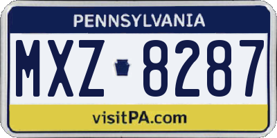 PA license plate MXZ8287
