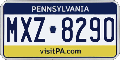 PA license plate MXZ8290