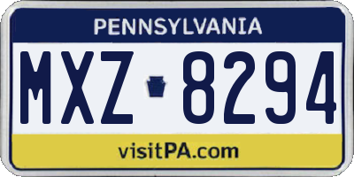 PA license plate MXZ8294