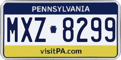PA license plate MXZ8299