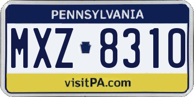 PA license plate MXZ8310