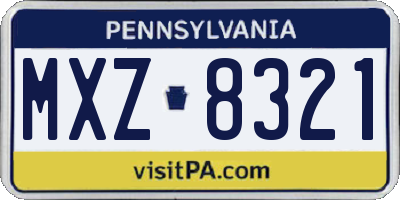 PA license plate MXZ8321